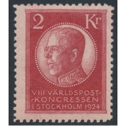SWEDEN - 1924 2Kr red World Postal Congress, MNH – Facit # 209