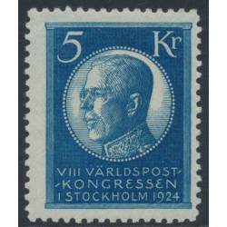 SWEDEN - 1924 5Kr blue World Postal Congress, MNH – Facit # 210
