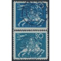 SWEDEN - 1924 30öre both shades UPU, used – Facit # 216a+216b