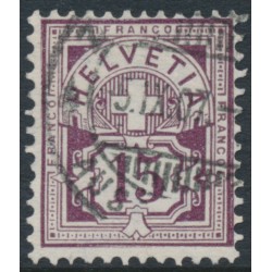 SWITZERLAND - 1889 15c brown-purple Numeral, granite paper, used – Zumstein # 64Ac