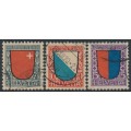 SWITZERLAND - 1920 Pro Juventute set of 3, used – Michel # 153-155