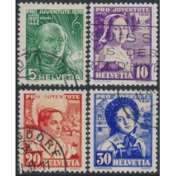 SWITZERLAND - 1936 Pro Juventute set of 4, used – Michel # 306-309