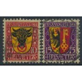 SWITZERLAND - 1918 Pro Juventute set of 2, used – Michel # 143-144