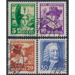 SWITZERLAND - 1934 Pro Juventute set of 4, used – Michel # 281-284
