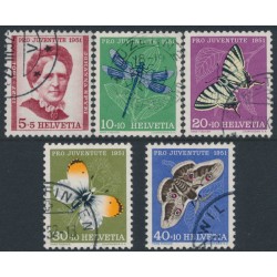 SWITZERLAND - 1951 Pro Juventute set of 5, used – Michel # 561-565