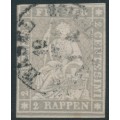 SWITZERLAND - 1862 2Rp grey Sitting Helvetia (late Bern printing), used – Zumstein # 21G