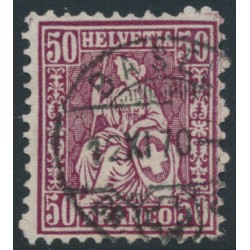 SWITZERLAND - 1867 50c deep reddish purple Sitting Helvetia (Sitzende Helvetia), used – Zumstein # 43c