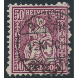 SWITZERLAND - 1867 50c deep reddish purple Sitting Helvetia, used – Zumstein # 43c