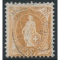 SWITZERLAND - 1902 3Fr. brown Helvetia, perf. 11½:12, oval watermark (Kz. II), used – Zum. # 72E