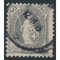 SWITZERLAND - 1891 40c grey Helvetia, perf. 11½:11, oval watermark (Kz. I), used – Zum. # 69C
