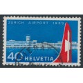 SWITZERLAND - 1953 40c red/blue Zürich Airport, used – Michel # 585