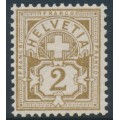 SWITZERLAND - 1906 2c olive-brown Cross & Numeral, crosses watermark, MNH – Zumstein # 80