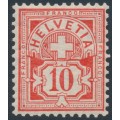 SWITZERLAND - 1906 10c vermilion Numeral, crosses watermark, MNH – Zumstein # 83a