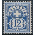 SWITZERLAND - 1906 12c deep blue Numeral, crosses watermark, MNH – Zumstein # 84b