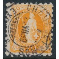 SWITZERLAND - 1888 20c orange Helvetia, perf. 9¾:9¼, oval watermark (Kz. I), used – Zum. # 66B