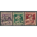 SWITZERLAND - 1916 Pro Juventute set of 3, used – Michel # 130-132