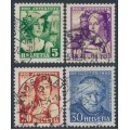 SWITZERLAND - 1933 Pro Juventute set of 4, used – Michel # 266-269