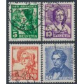 SWITZERLAND - 1935 Pro Juventute set of 4, used – Michel # 287-290