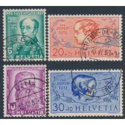 SWITZERLAND - 1937 Pro Juventute set of 4, used – Michel # 314-317