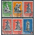 SWITZERLAND - 1940 Pro Patria set of 5, plus an extra shade, used – Michel # 364-368