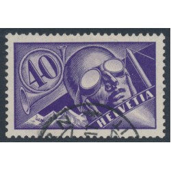 SWITZERLAND - 1923 40c blue-violet Airmail on smooth paper, used – Michel # 182x