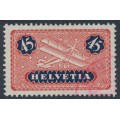 SWITZERLAND - 1923 45c red/ultramarine Airmail on smooth paper, used – Michel # 183x