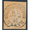 SWITZERLAND - 1857 20Rp orange Helvetia (green thread, late Bern), used – Zumstein # 25G
