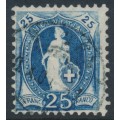 SWITZERLAND - 1899 25c blue Standing Helvetia, ‘white Helvetia’, used – Zumstein # 73D.2.53/IB