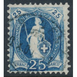 SWITZERLAND - 1899 25c blue Standing Helvetia, ‘white Helvetia’, used – Zumstein # 73D.2.53/IB