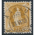 SWITZERLAND - 1891 3Fr. brown Helvetia, ‘white dot between IA’, used – Zumstein # 72A.2.46/I