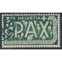 SWITZERLAND - 1945 3Fr. green Peace issue, used – Michel # 457