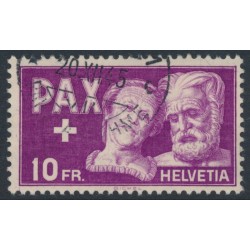 SWITZERLAND - 1945 10Fr deep purple Peace issue, used – Michel # 459