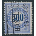 SWITZERLAND - 1882 500c blue Postage Due, granite paper, inverted frame, used – Zumstein # P14K