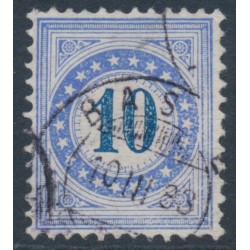 SWITZERLAND - 1882 10c blue Postage Due, granite paper, normal frame, used – Zumstein # P10N