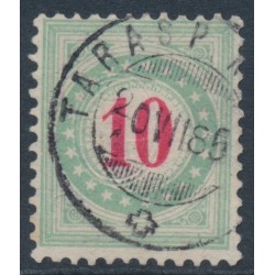 SWITZERLAND - 1883 10c red/opal-green Postage Due, inverted frame, used – Zumstein # P18AK