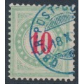 SWITZERLAND - 1883 10c red/opal-green Postage Due, inverted frame, used – Zumstein # P18AK