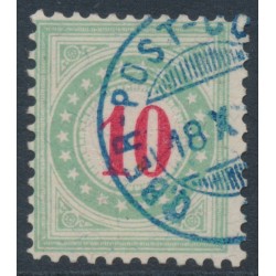 SWITZERLAND - 1883 10c red/opal-green Postage Due, inverted frame, used – Zumstein # P18AK