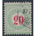 SWITZERLAND - 1883 20c red/opal-green Postage Due, inverted frame, used – Zumstein # P19AK