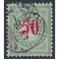 SWITZERLAND - 1883 50c red/opal-green Postage Due, inverted frame, used – Zumstein # P20AK