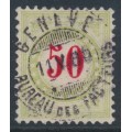 SWITZERLAND - 1884 50c red/pale green Postage Due, normal frame, used – Zumstein # P20BN