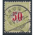 SWITZERLAND - 1884 50c red/pale green Postage Due, inverted frame, used – Zumstein # P20BK