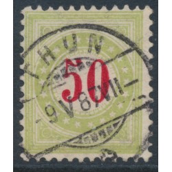 SWITZERLAND - 1884 50c red/pale green Postage Due, inverted frame, used – Zumstein # P20BK