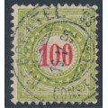 SWITZERLAND - 1889 100c red/deep yellowish green Postage Due, normal frame, used – Zumstein # P21DN