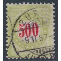 SWITZERLAND - 1884 500c red/pale green Postage Due, normal frame, used – Zumstein # P22BN
