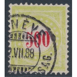 SWITZERLAND - 1887 500c red/yellow-green Postage Due, normal frame, used – Zumstein # P22CN