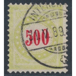 SWITZERLAND - 1887 500c red/yellow-green Postage Due, inverted frame, used – Zumstein # P22CK