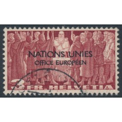 SWITZERLAND - 1950 3Fr red-brown Definitive o/p NATIONS UNIES (UNO), used – Michel # DVN18
