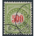 SWITZERLAND - 1897 500c red/olive-green Postage Due, normal frame, used – Zumstein # P22FN