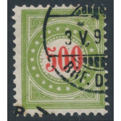 SWITZERLAND - 1897 500c red/olive-green Postage Due, normal frame, used – Zumstein # P22FN