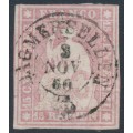 SWITZERLAND - 1860 15Rp rose Helvetia (green thread, late Bern), used – Zumstein # 24Gb